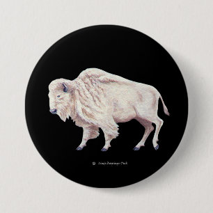 Badge Rond 7,6 Cm Buffalo blanc