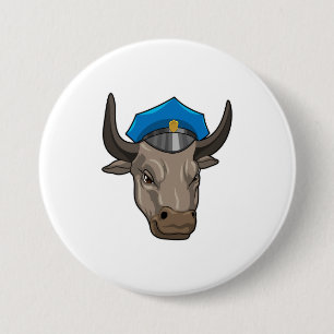 Badge Rond 7,6 Cm Bull agent de police Police