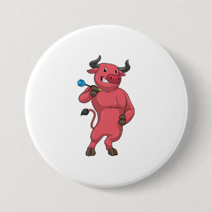 Badge Rond 7,6 Cm Bull aux fléchettes avec Dart