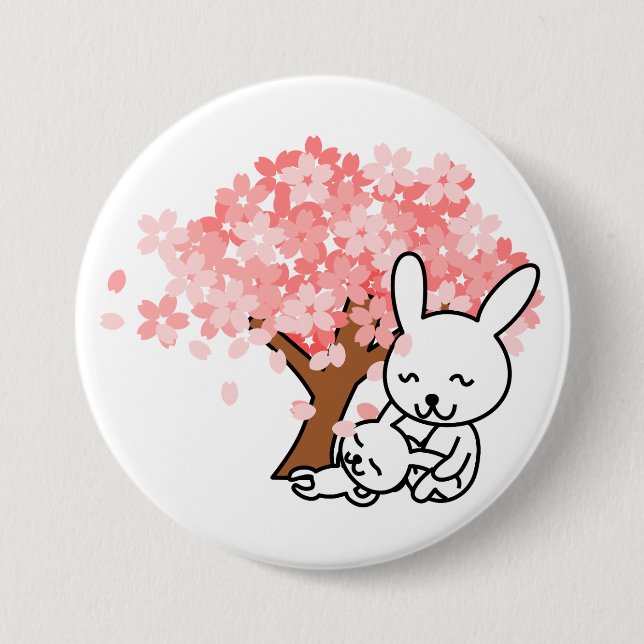 Badge Rond 7,6 Cm Bunnies Spring (Devant)