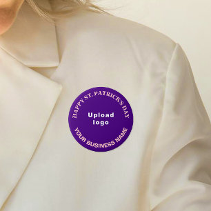 Badge Rond 7,6 Cm Business Saint Patrick Salutation sur Purple Round