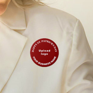 Badge Rond 7,6 Cm Business Saint Patrick Salutation sur Red Round