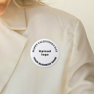 Badge Rond 7,6 Cm Business Valentine Salutation sur Bouton blanc ron