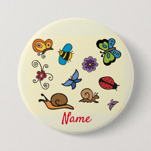 Badge Rond 7,6 Cm Butterflies Snails Insects Thunder_Cove