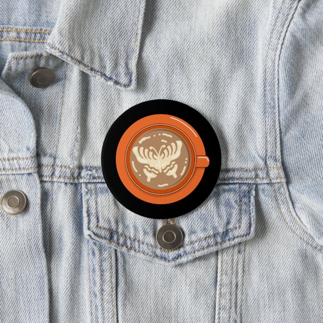 Badge Rond 7,6 Cm Butterfly Latte (En situation)