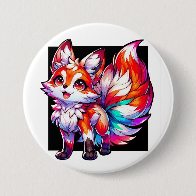 Badge Rond 7,6 Cm Button de renard (Devant)