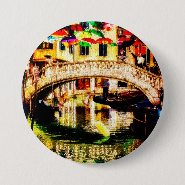 Badge Rond 7,6 Cm button of Venice bridge (Devant)