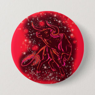 Badge Rond 7,6 Cm Button Red Bull Running At Starry Night