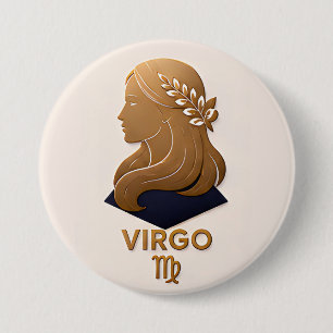 Badge Rond 7,6 Cm Cadeau d'astrologie décoration Vierge Zodiaque