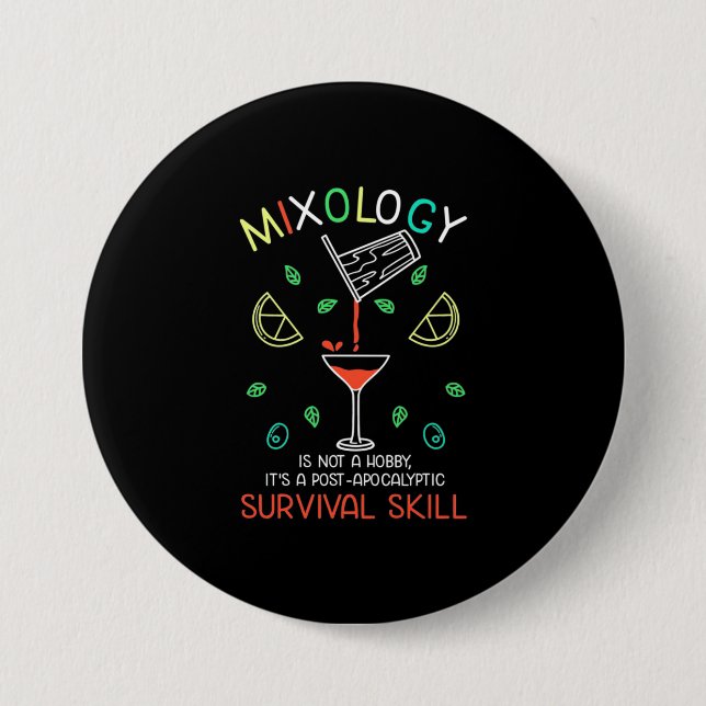 Badge Rond 7,6 Cm Cadeau de Noël | Bartender Mixologue (Devant)