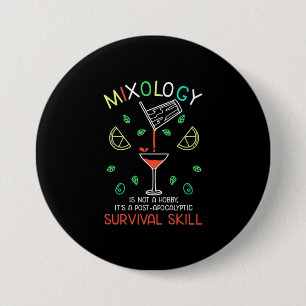 Badge Rond 7,6 Cm Cadeau de Noël Bartender Mixologue