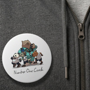Badge Rond 7,6 Cm Cadeau de remerciement pour entraîneur Wombat Œuvr