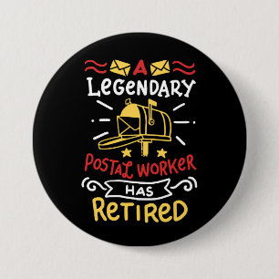 Badge Rond 7,6 Cm Cadeau de retraite de l'employé de la poste retrai