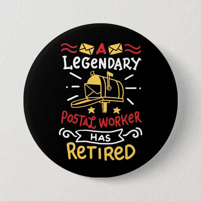 Badge Rond 7,6 Cm Cadeau de retraite de l'employé de la poste retrai (Devant)