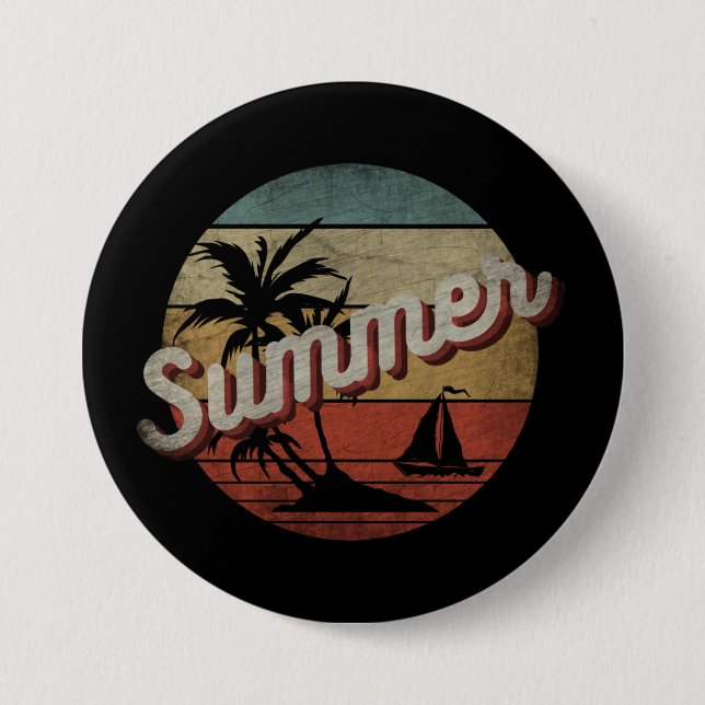 BADGE ROND 7,6 CM CADEAU DE VACANCES D'ÉTÉ (Devant)