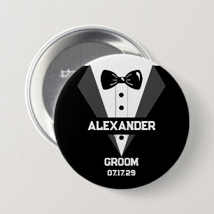 Badge Rond 7,6 Cm Cadeau Groom avec nom personnalisé et date du Mari