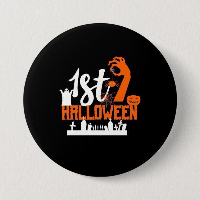 Badge Rond 7,6 Cm Cadeau Halloween | Premier Halloween (Devant)