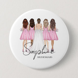 Badge Rond 7,6 Cm Cadeau personnalisé de demoiselle d'honneur avec n