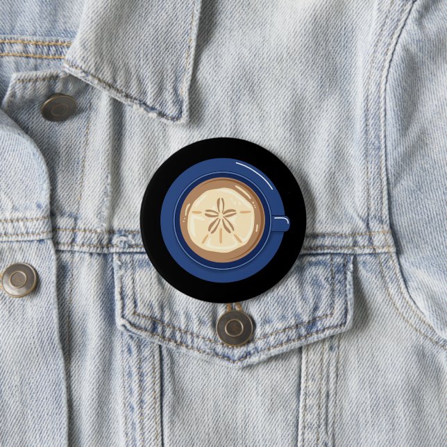 Badge Rond 7,6 Cm Café Latte Dollar de Sable (En situation)