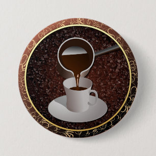 Badge Rond 7,6 Cm Café turc