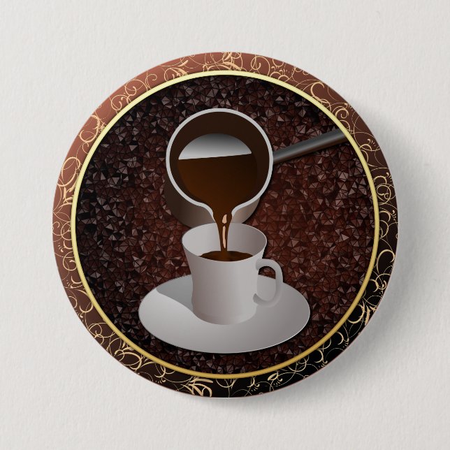 Badge Rond 7,6 Cm Café turc (Devant)