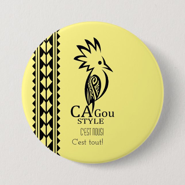 Badge Rond 7,6 Cm Cagou Style (Devant)