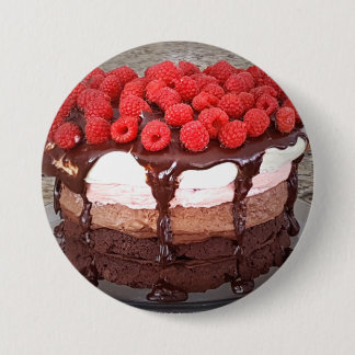 Badge Rond 7,6 Cm Cake Raspberry Chocolate Strawberry Vanilla
