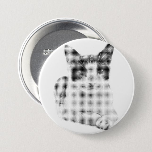 Badge Rond 7,6 Cm Calicot Rétro Demi-Teinte (Devant & derrière)