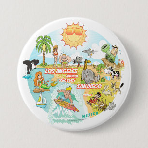 Badge Rond 7,6 Cm California Beach Life