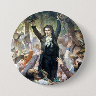 Badge Rond 7,6 Cm Camille Desmoulins de Felix-Joseph Barrias