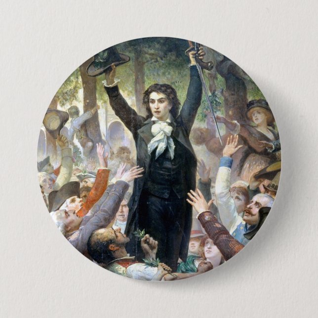 Badge Rond 7,6 Cm Camille Desmoulins de Felix-Joseph Barrias (Devant)