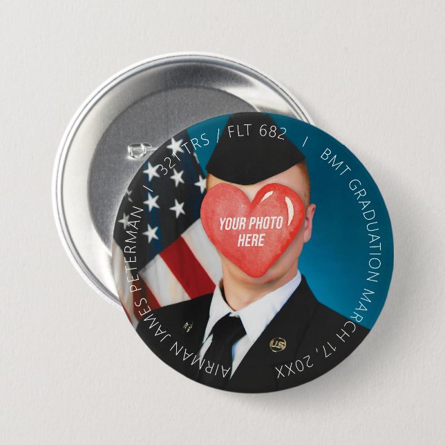 Badge Rond 7,6 Cm Camp d'entraînement de base militaire des États-Un (Devant & derrière)