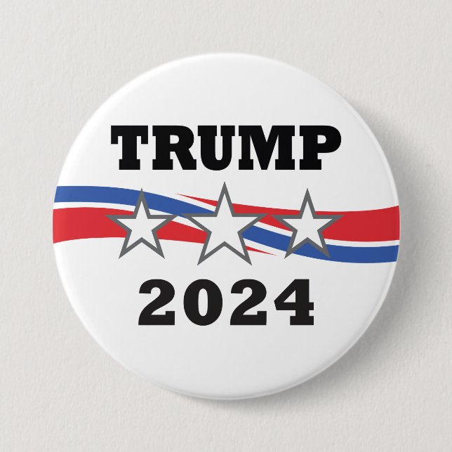 Badge Rond 7,6 Cm Campagne de victoire de Trump 2024 pour les étoile (Devant)