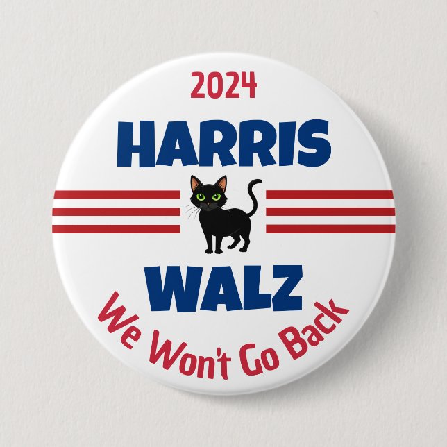 Badge Rond 7,6 Cm Campagne Harris Walz (Devant)