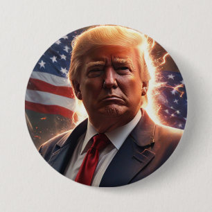 Badge Rond 7,6 Cm Campagne Trump