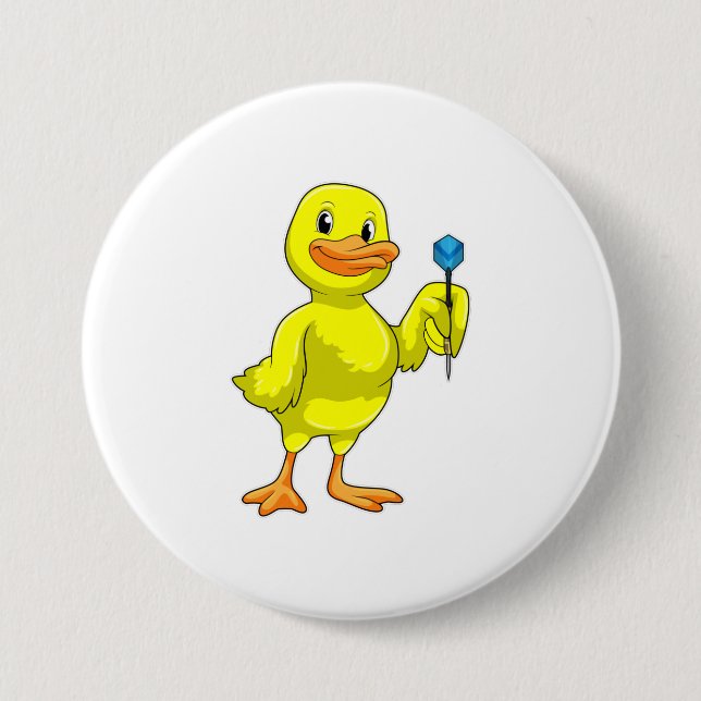 Badge Rond 7,6 Cm Canard aux fléchettes avec tarte (Devant)