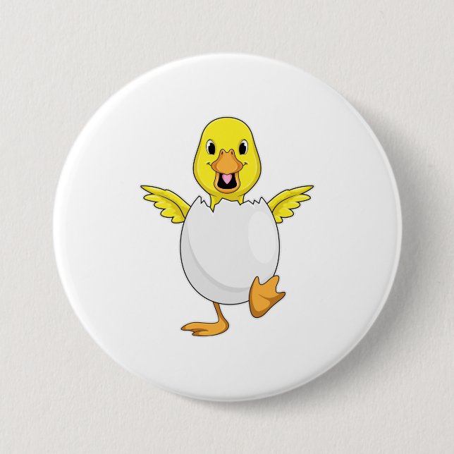 Badge Rond 7,6 Cm Canard avec oeuf (Devant)