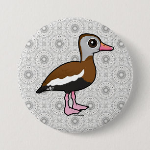Badge Rond 7,6 Cm Canard siffleur à ventre noir