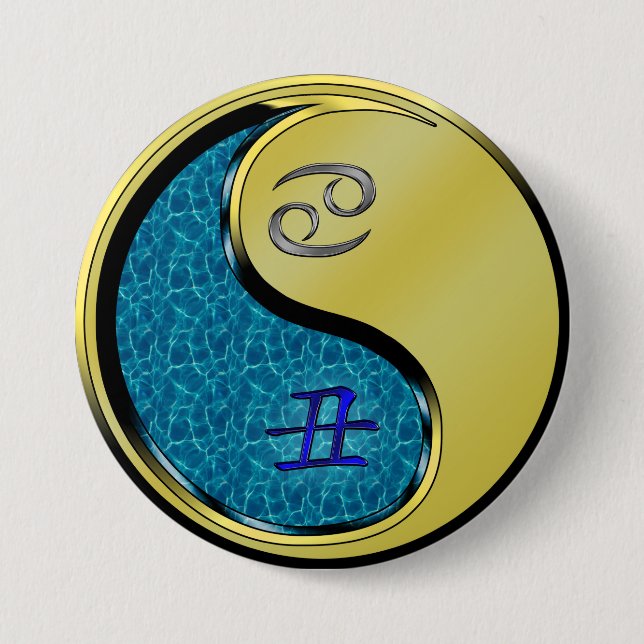 Badge Rond 7,6 Cm Cancer & Bœuf de Métal (Devant)