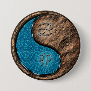 Badge Rond 7,6 Cm Cancer & Lapin de Terre