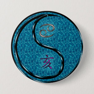 Badge Rond 7,6 Cm Cancer & Sanglier d'eau