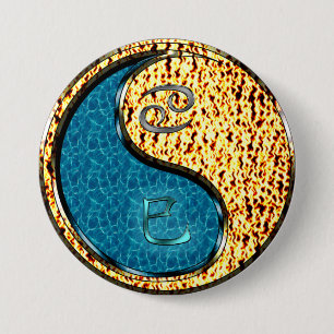 Badge Rond 7,6 Cm Cancer & Serpent de feu