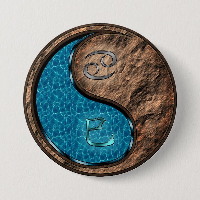 Badge Rond 7,6 Cm Cancer & Serpent de terre (Devant)