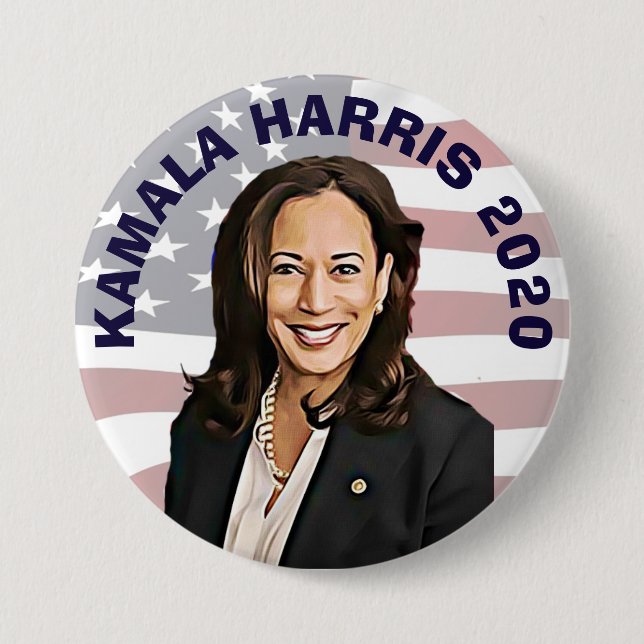 Badge Rond 7,6 Cm Candidat à l'élection présidentielle de Kamala Har (Devant)