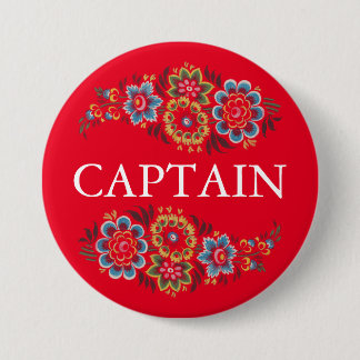Badge Rond 7,6 Cm Capitaine Narrowboat