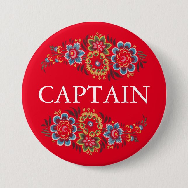 Badge Rond 7,6 Cm Capitaine Narrowboat (Devant)