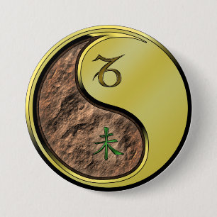 Badge Rond 7,6 Cm Capricorne & Chèvre de Métal
