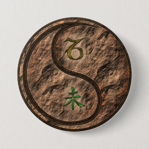 Badge Rond 7,6 Cm Capricorne & Chèvre de terre