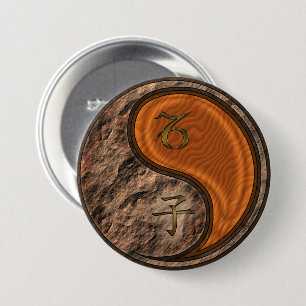 Badge Rond 7,6 Cm Capricorne & Rat de bois