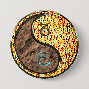 Badge Rond 7,6 Cm Capricorne & Serpent de feu